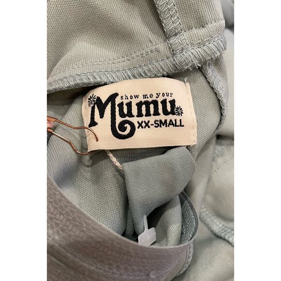 Show Me Your Mumu Womens XXS Jenn Maxi Sleeveless Dress Backless Sage Green NWT - Picture 8 of 11